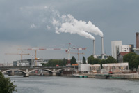Photo les cheminées de l'usine d'Ivry-sur-Seine