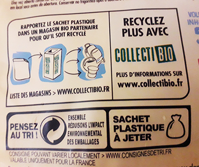 Exemple d'utilisation du logo collectibio sur une soupe bio de la marque Danival